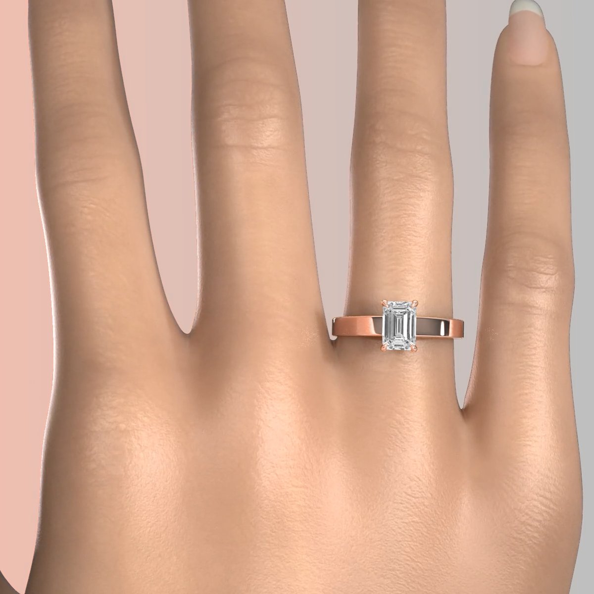 3.5mm Cathedral Style Flat Edge Solitaire Lab Grown Diamond IGI Certified Engagement Ring 4g Setting 1.00 Ctw.